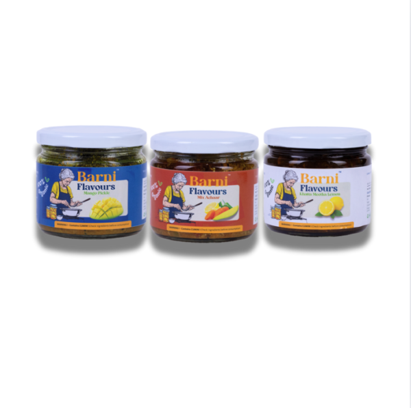 Barni Flavours Mango, Lemon & Mix Veg Pickle Combo ( Pack of 3 ) 300gm